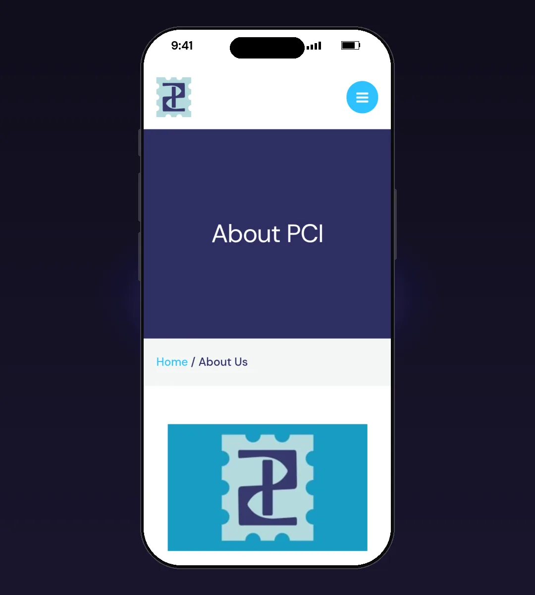 Philatelic Congress of India website, About Us page, on a phone
